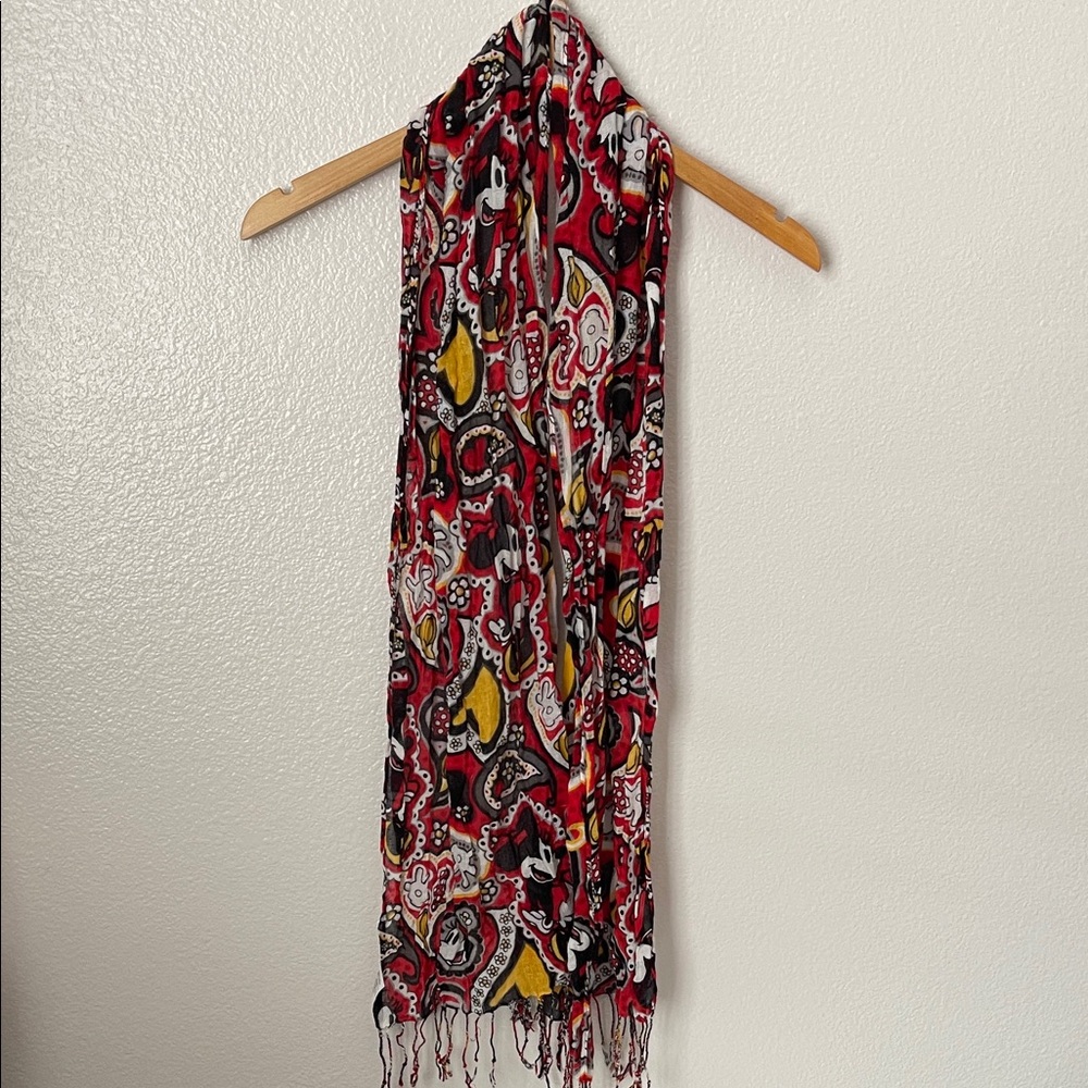 Disneyland Disney Parks Minnie Mouse paisley print sheer scarf rayon